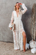 Boho Lace Long Sleeves Maxi Dress