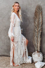Boho Lace Long Sleeves Maxi Dress