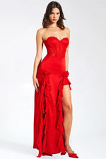 Elegant Satin Corset Maxi Dress