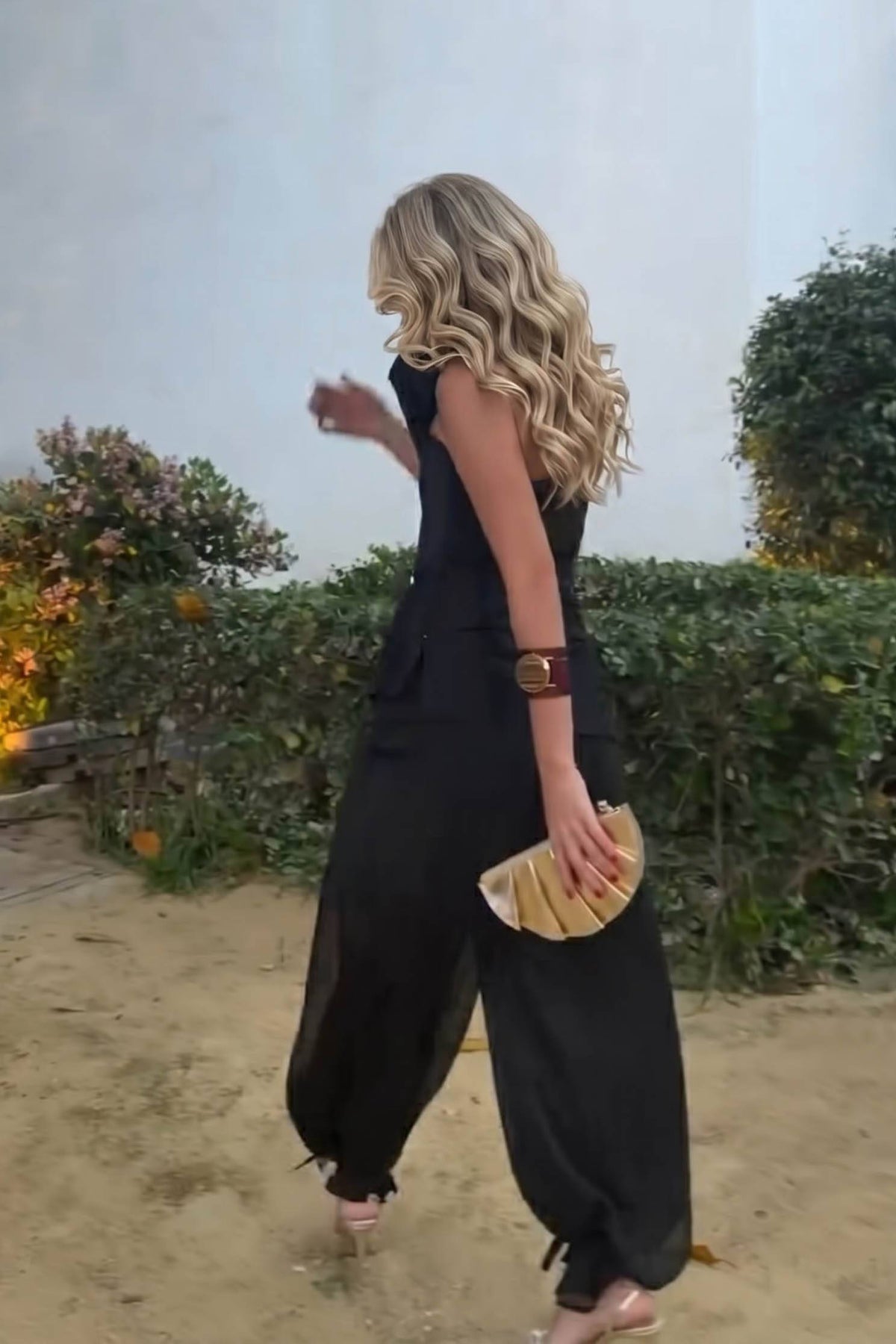 Black Strapless Top And Bloomers Set