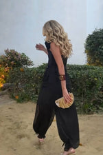 Black Strapless Top And Bloomers Set