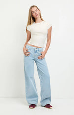 Light Blue Wide-Leg Denim Jeans