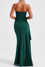 Elegant Bandeau High Slit Maxi Dress