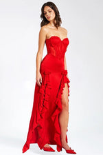 Elegant Satin Corset Maxi Dress