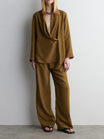 Sleek Shawl Lapel Suits Pants Two-Piece Set