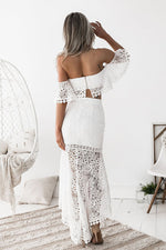 Lace Tube Top Pencil Skirt Two Piece Set