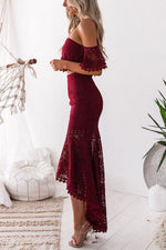 Lace Tube Top Pencil Skirt Two Piece Set