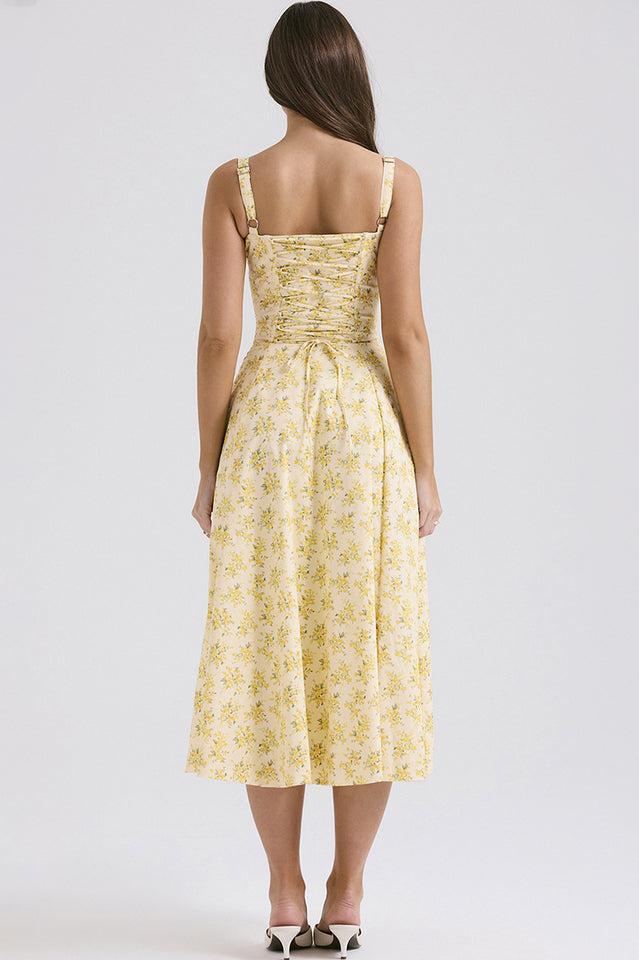Solid Bustier Slip Midi Sundress