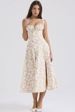 Solid Bustier Slip Midi Sundress
