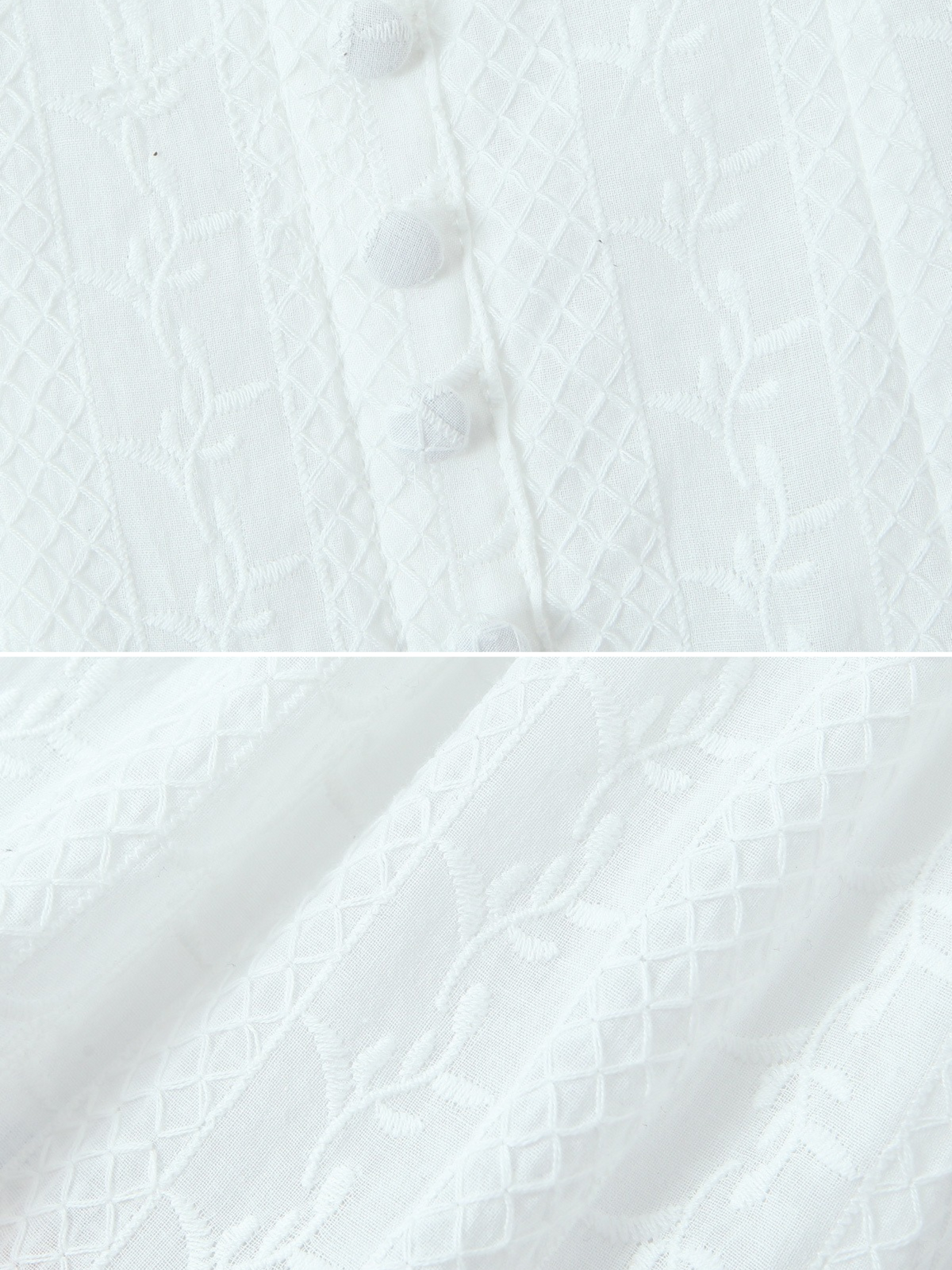 Sweet Eyelet Buttoned Mini Dress