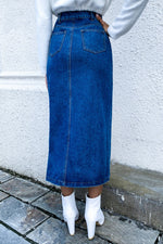 High-waisted Denim Split Bodycon Skirt