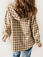 Plaid Pattern Thermal Lining Hooded Jacket