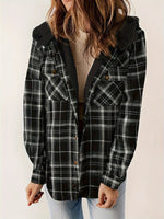 Plaid Pattern Thermal Lining Hooded Jacket
