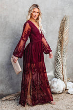 Boho Lace Long Sleeves Maxi Dress