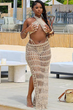 Crochet Knit Bralette and Skirt Set