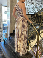Elegant One-Shoulder Chiffon Maxi Dress