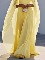 Elegant Cape Sleeve Chiffon Maxi Dress