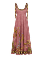 Dusty Pink Shoudler-Tie Maxi Dress