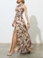 Elegant One-Shoulder Chiffon Maxi Dress