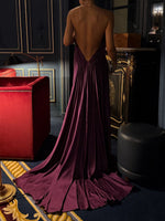 Elegant Backless Halter Maxi Dress