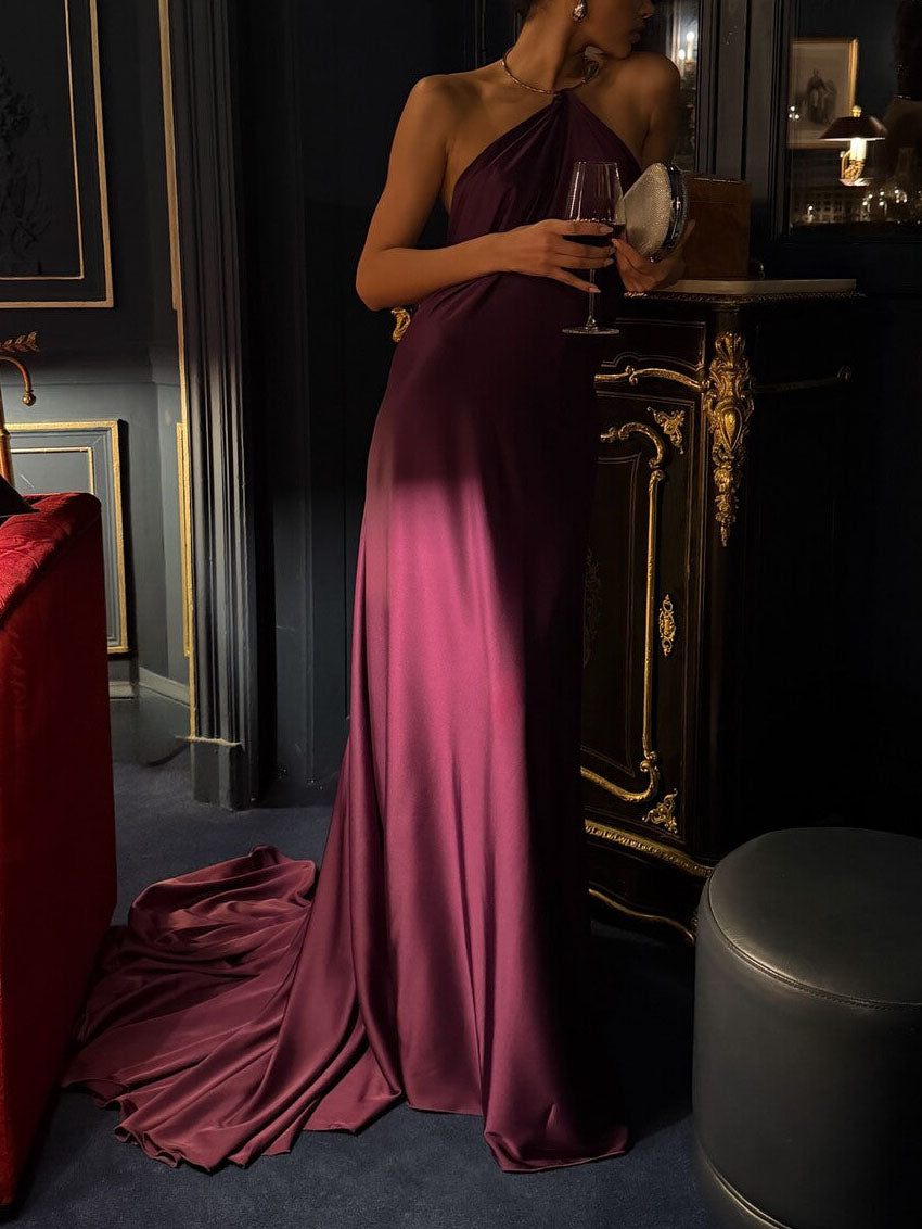 Elegant Backless Halter Maxi Dress