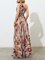 Elegant One-Shoulder Chiffon Maxi Dress