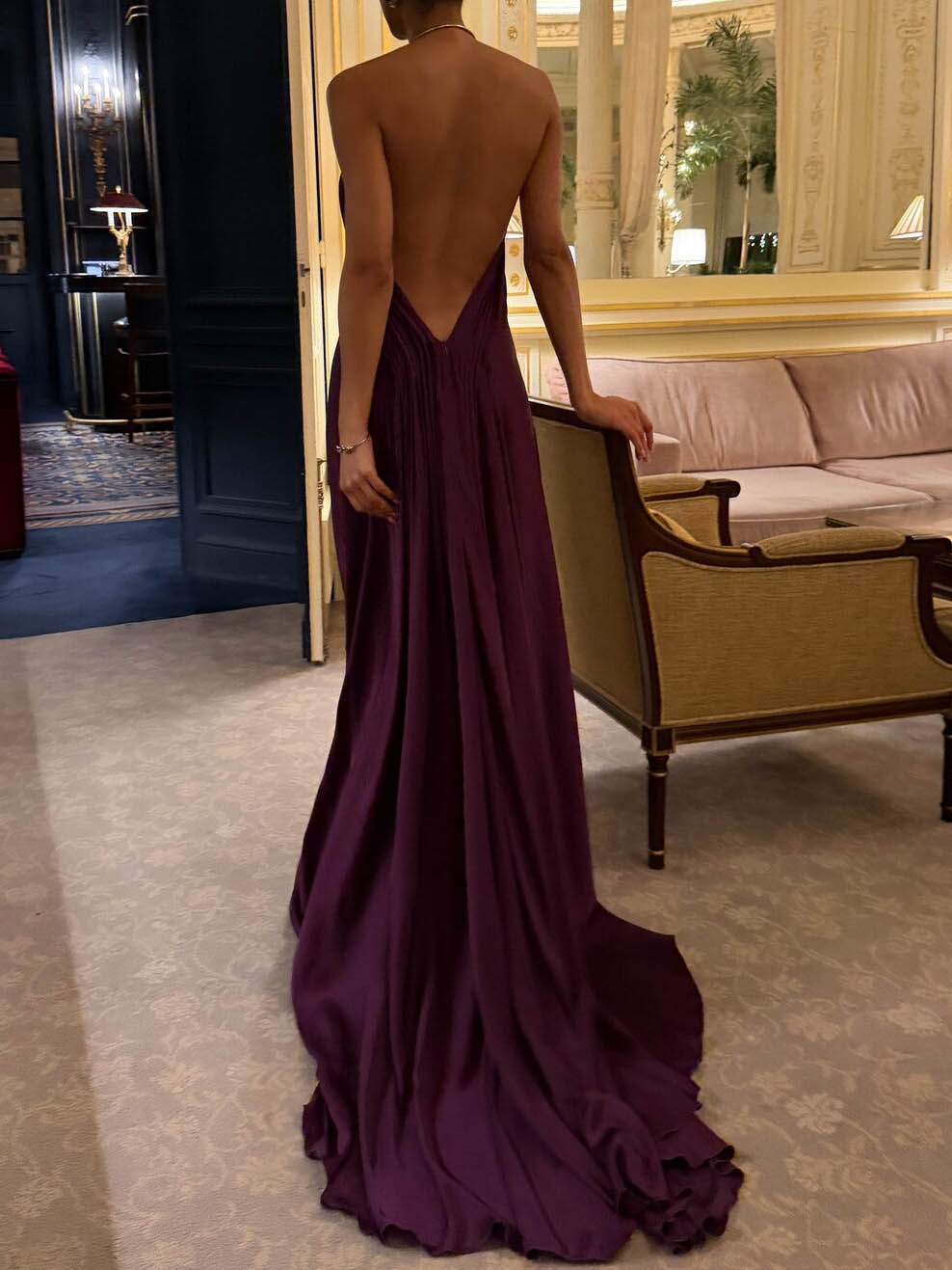 Elegant Backless Halter Maxi Dress