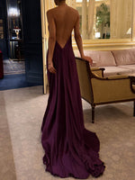 Elegant Backless Halter Maxi Dress