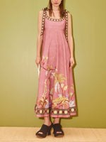 Dusty Pink Shoudler-Tie Maxi Dress