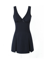 Navy Blue V Neck Mini Dress