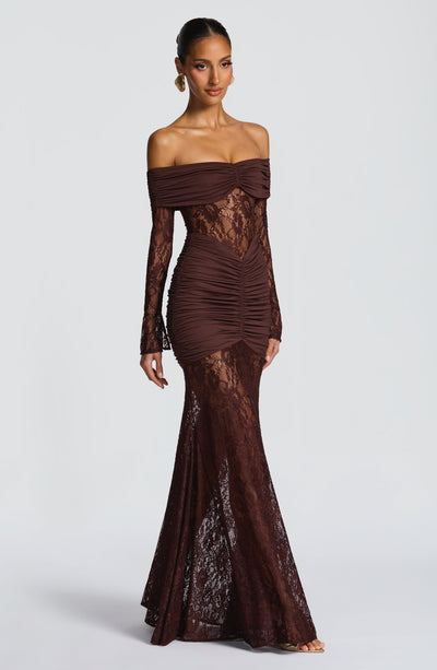 Chic Crochet Lace Off Shoulder Long Sleeves Maxi Dress