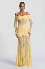 Chic Crochet Lace Off Shoulder Long Sleeves Maxi Dress