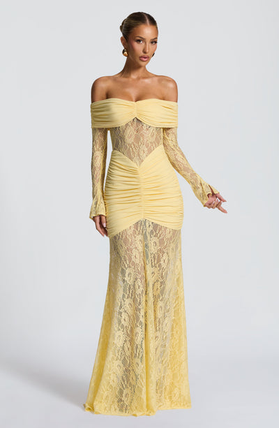 Chic Crochet Lace Off Shoulder Long Sleeves Maxi Dress