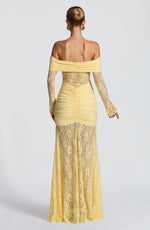 Chic Crochet Lace Off Shoulder Long Sleeves Maxi Dress