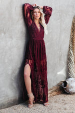 Boho Lace Long Sleeves Maxi Dress