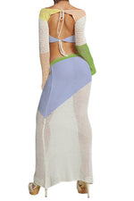 Crochet Knit Top and Maxi Skirt Matching Set