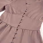 Elegant Lantern Sleeves Satin Midi Dress