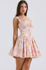 White Front Tie Sleeveless Mini Dress