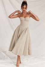 Elegant Pleated Waist Corset Sundress