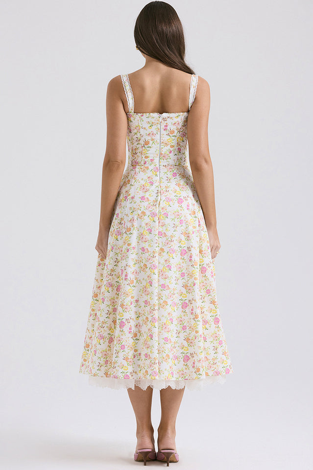 Dainty Floral Slip Midi Sundress