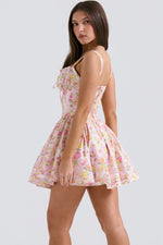 White Front Tie Sleeveless Mini Dress