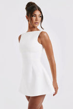 Solid Backless Mini Dress