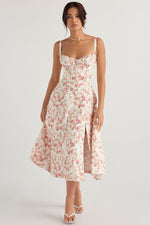 Solid Bustier Slip Midi Sundress