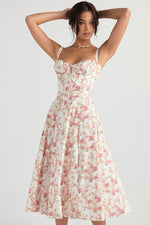 Solid Bustier Slip Midi Sundress
