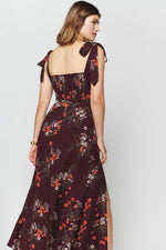Spring Floral Sleeveless Midi Dress