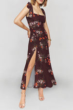 Spring Floral Sleeveless Midi Dress