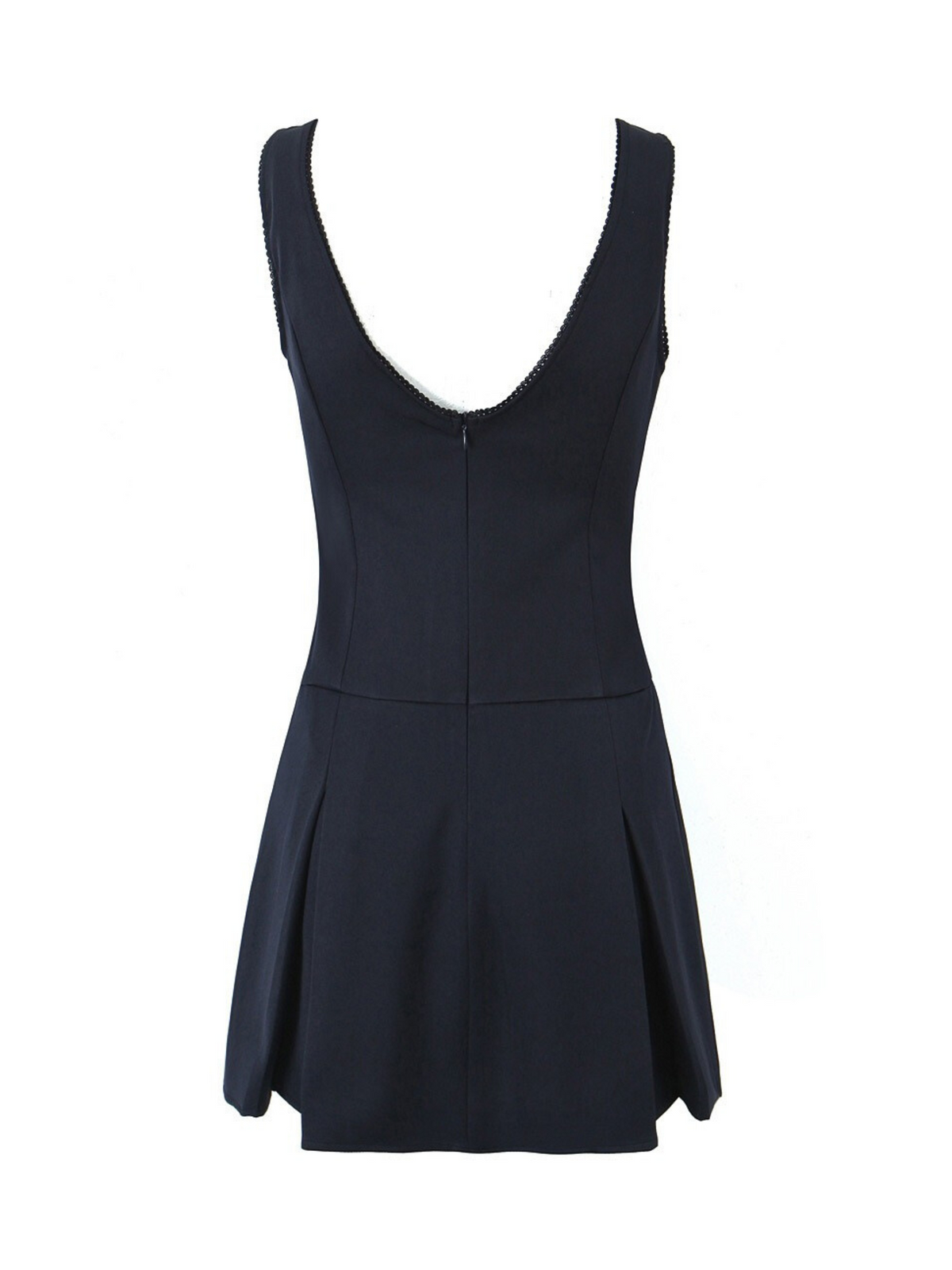 Navy Blue V Neck Mini Dress