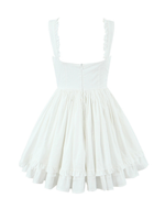 White Sleeveless Layered Mini Dress