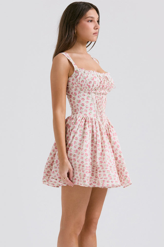 White Front Tie Sleeveless Mini Dress