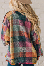 Multicolor Plaid Print Jacket